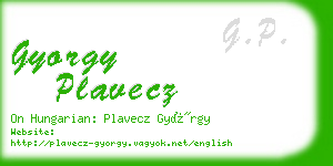 gyorgy plavecz business card